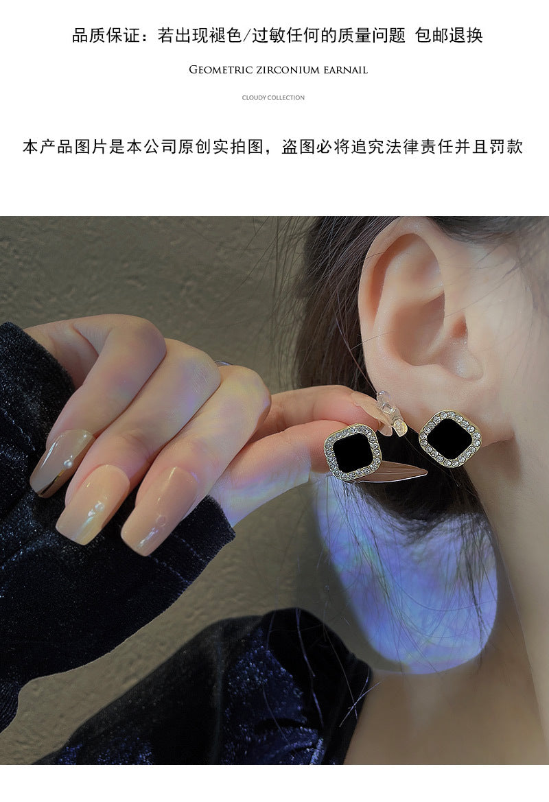 925 silver needle ins trend simple geometric earrings