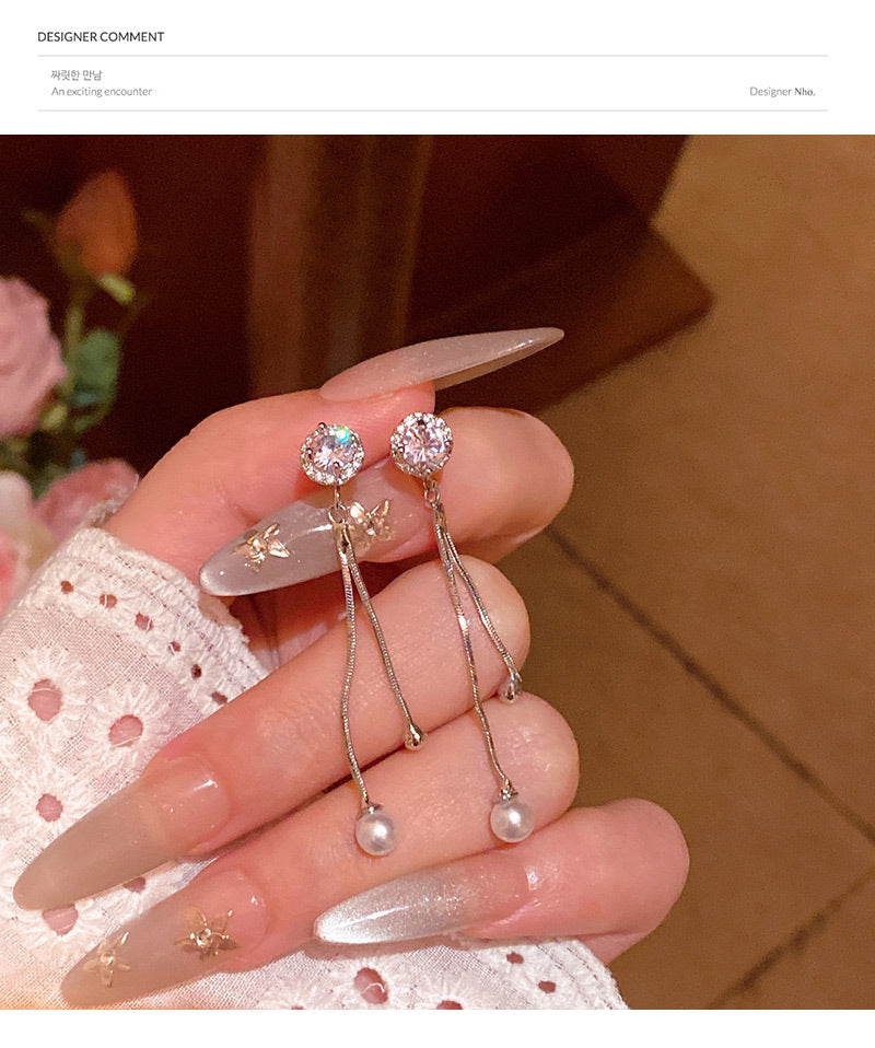 High-end micro-inlaid zircon earrings wholesale