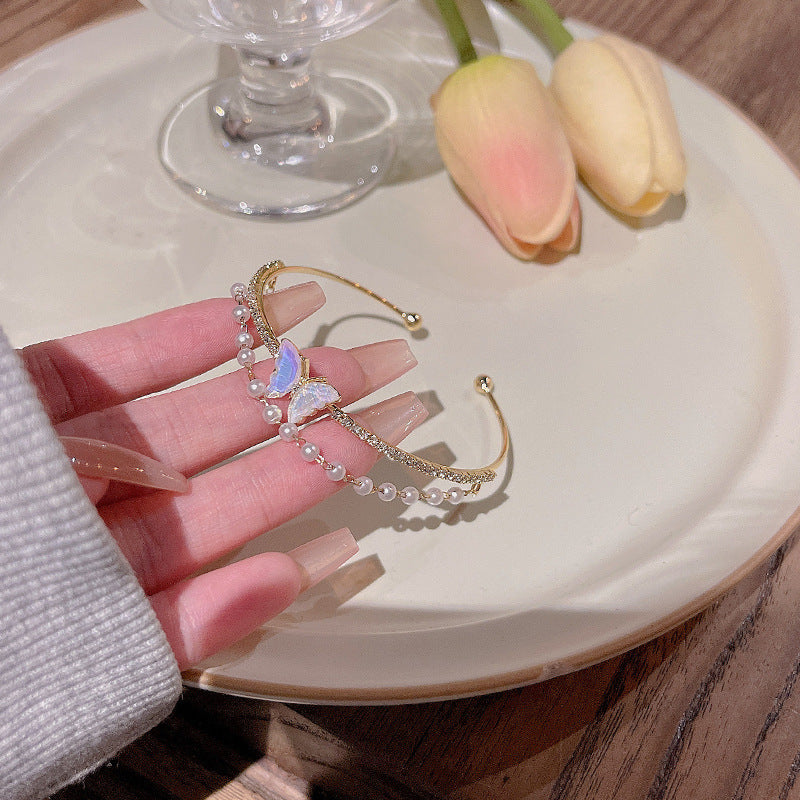 New zircon pearl niche versatile high-end love bracelet