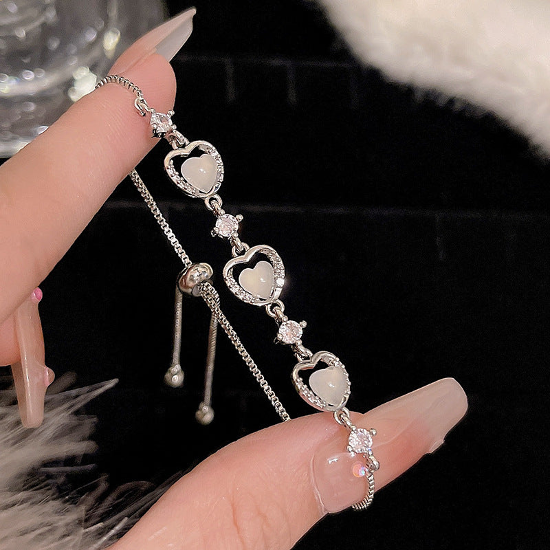 New zircon pearl niche versatile high-end love bracelet