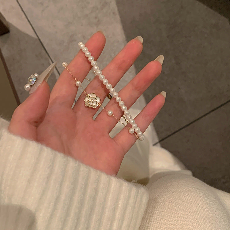 New zircon pearl niche versatile high-end love bracelet