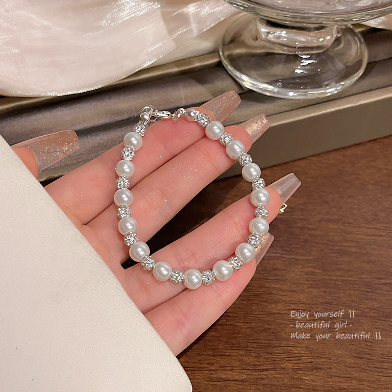 New zircon pearl niche versatile high-end love bracelet