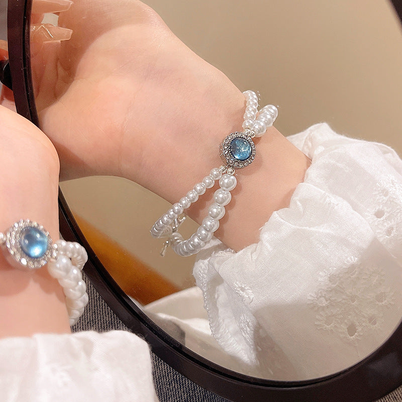 New zircon pearl niche versatile high-end love bracelet