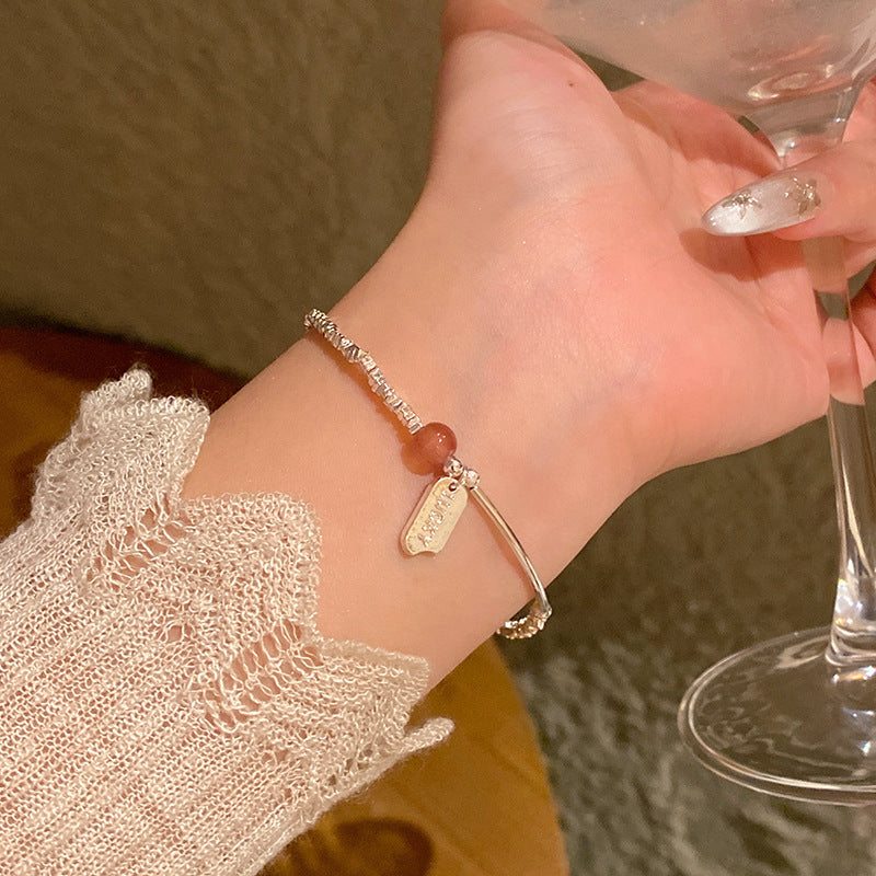Light luxury pearl glitter zircon heart bracelet crystal women's bracelet