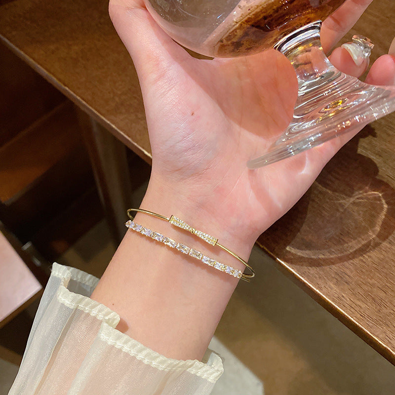 New zircon pearl niche versatile high-end love bracelet