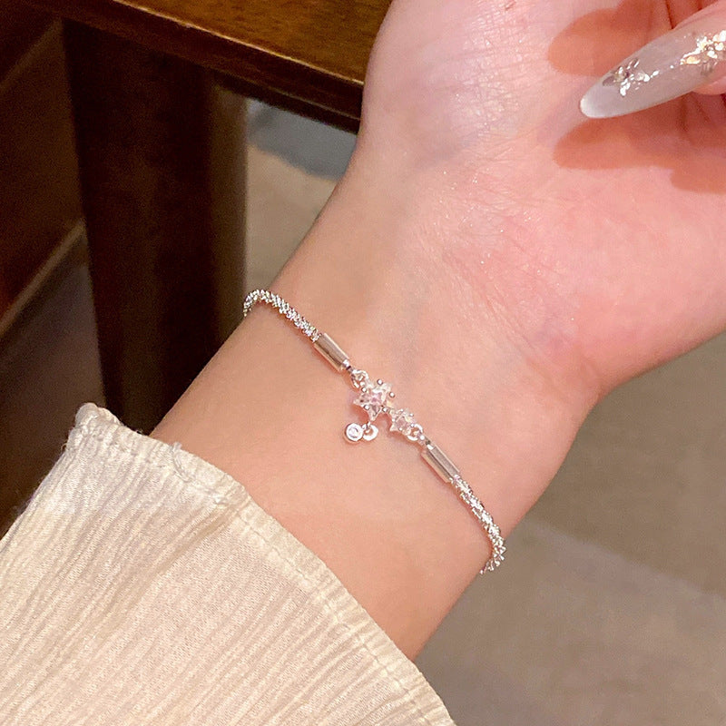 Light luxury pearl glitter zircon heart bracelet crystal women's bracelet