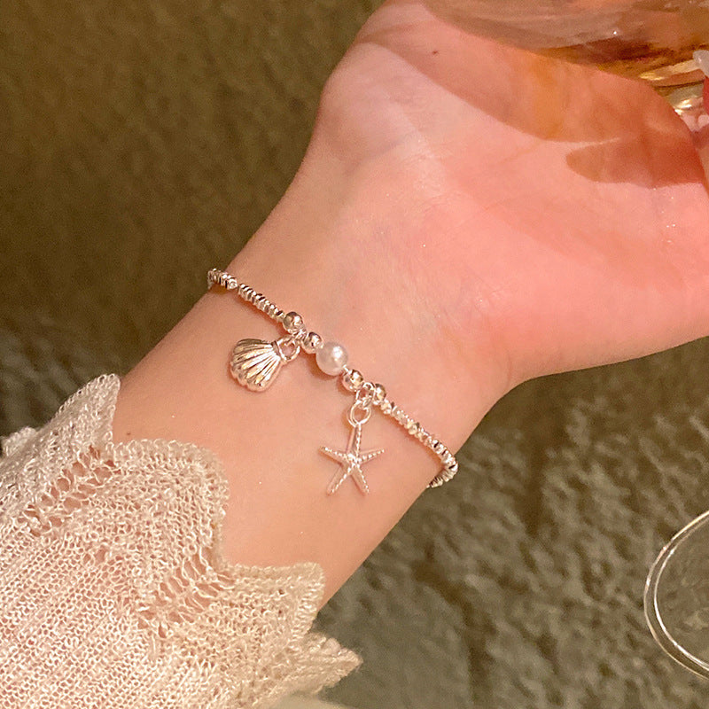 Light luxury pearl glitter zircon heart bracelet crystal women's bracelet