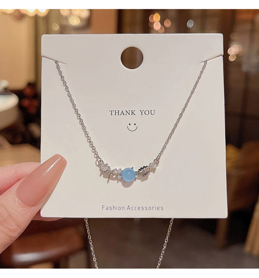 Ocean memory titanium steel necklace female ins trendy net red same style versatile temperament titanium steel