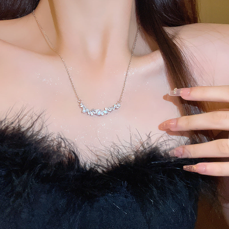 Women's series zircon imitation pearl titanium steel alloy necklace hot sale wholesale