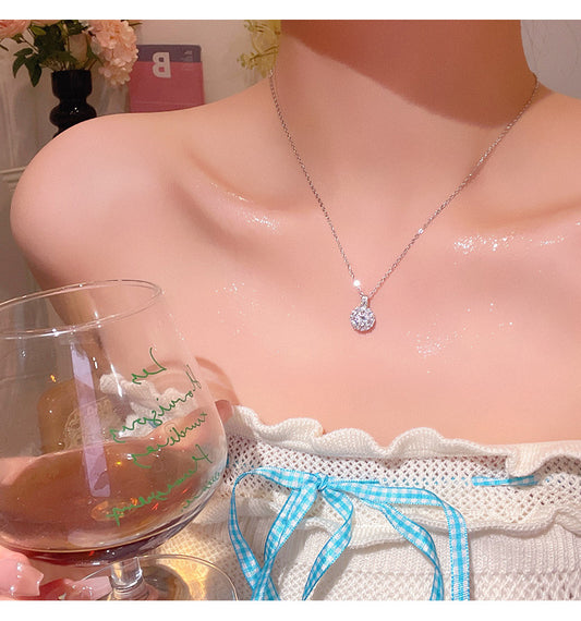 High-end sparkling zircon pendant necklace