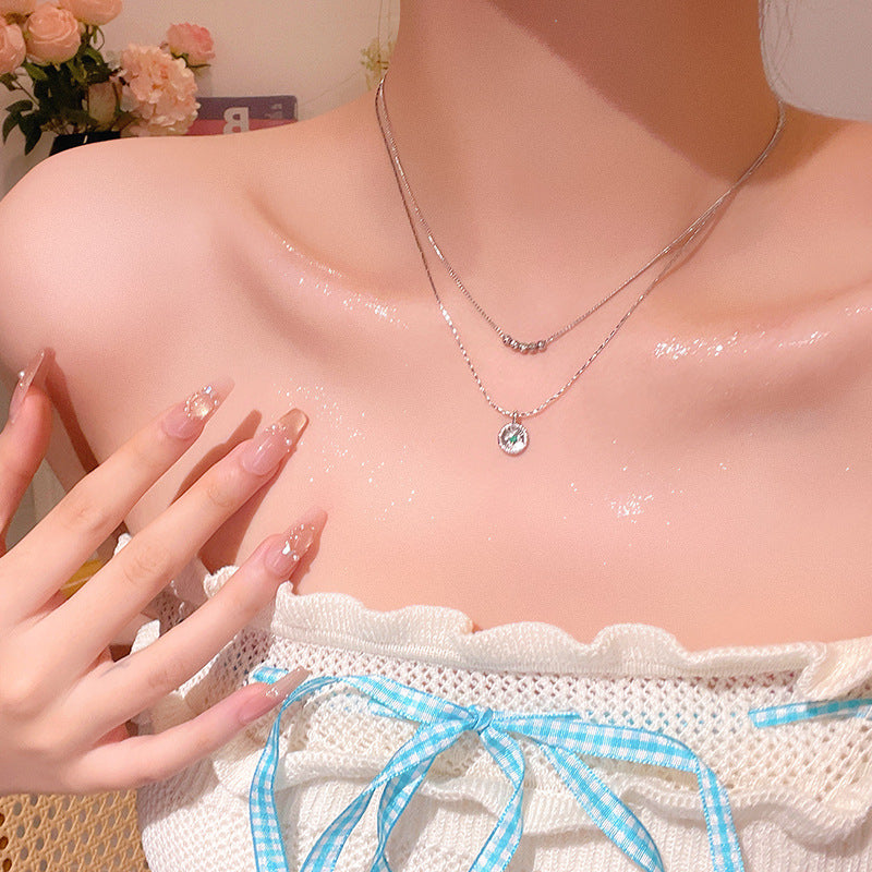 Women's series zircon imitation pearl titanium steel alloy necklace hot sale wholesale
