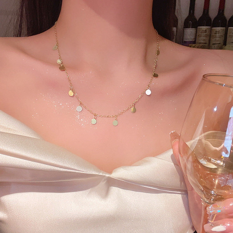 Women's series zircon imitation pearl titanium steel alloy necklace hot sale wholesale