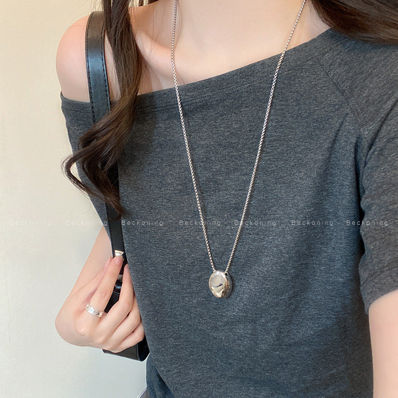 Women's series zircon imitation pearl titanium steel alloy necklace hot sale wholesale