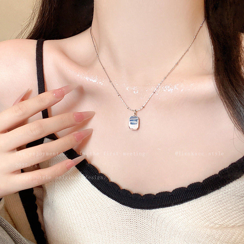 Women's series zircon imitation pearl titanium steel alloy necklace hot sale wholesale