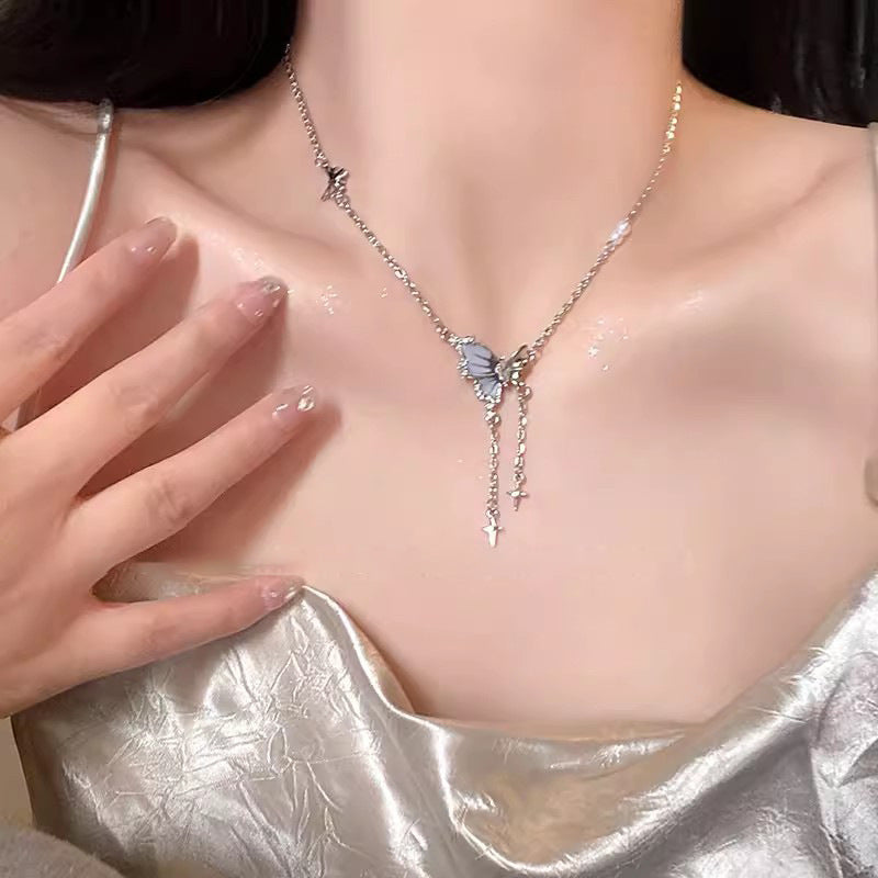 Women's series zircon imitation pearl titanium steel alloy necklace hot sale wholesale