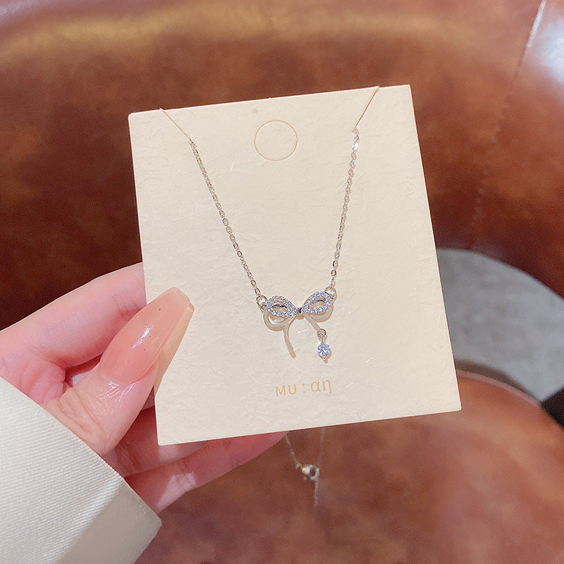 Women's series zircon imitation pearl titanium steel alloy necklace hot sale wholesale