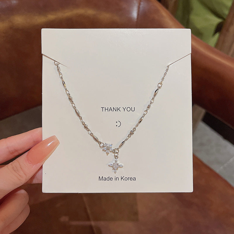 Women's series zircon imitation pearl titanium steel alloy necklace hot sale wholesale