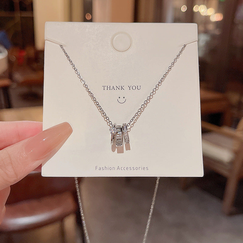 Women's series zircon imitation pearl titanium steel alloy necklace hot sale wholesale