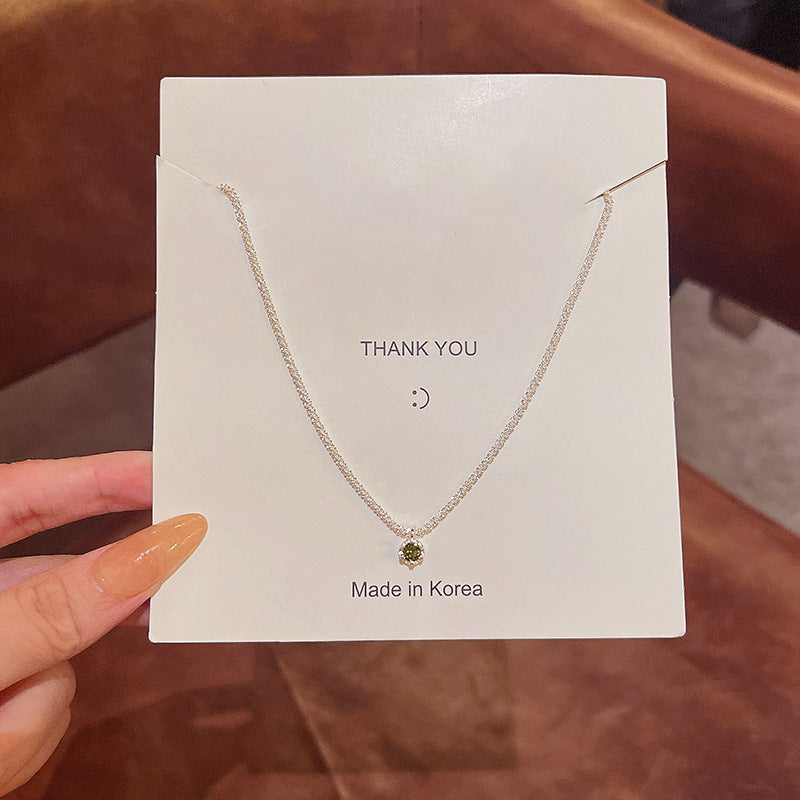 Women's series zircon imitation pearl titanium steel alloy necklace hot sale wholesale