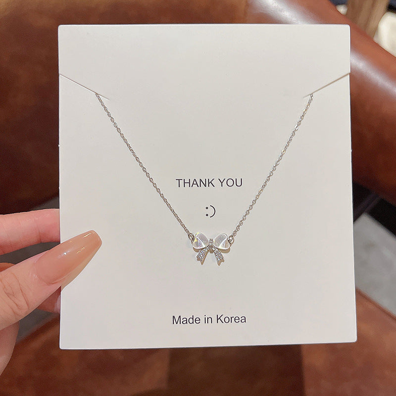 Women's series zircon imitation pearl titanium steel alloy necklace hot sale wholesale