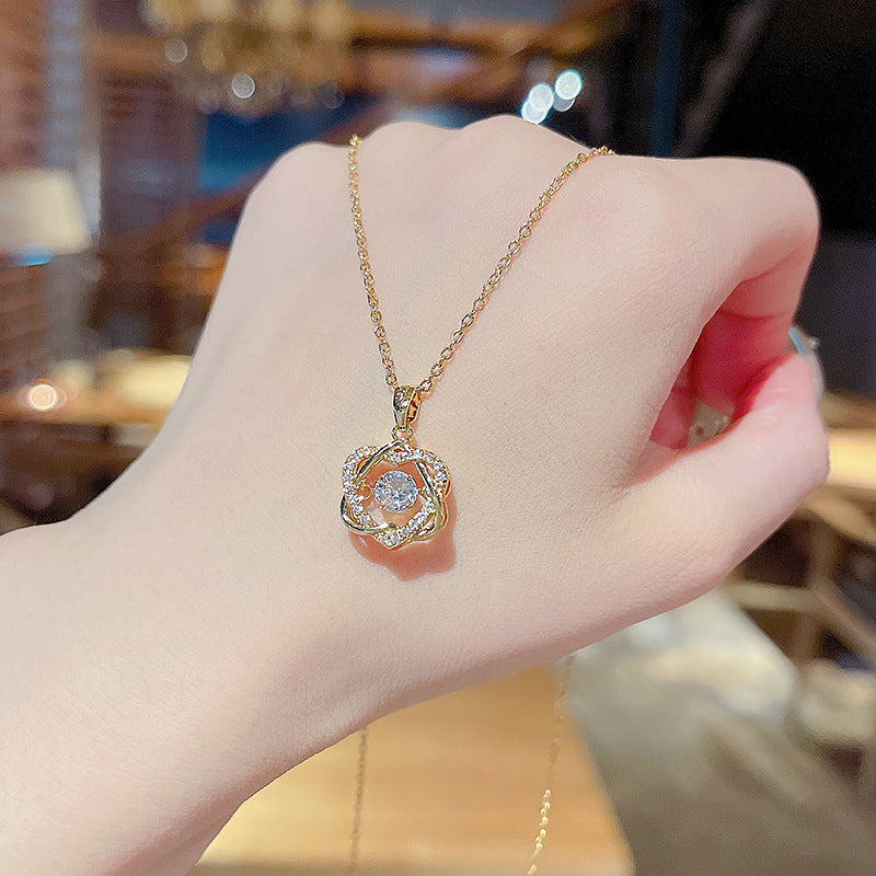 Women's series zircon imitation pearl titanium steel alloy necklace hot sale wholesale
