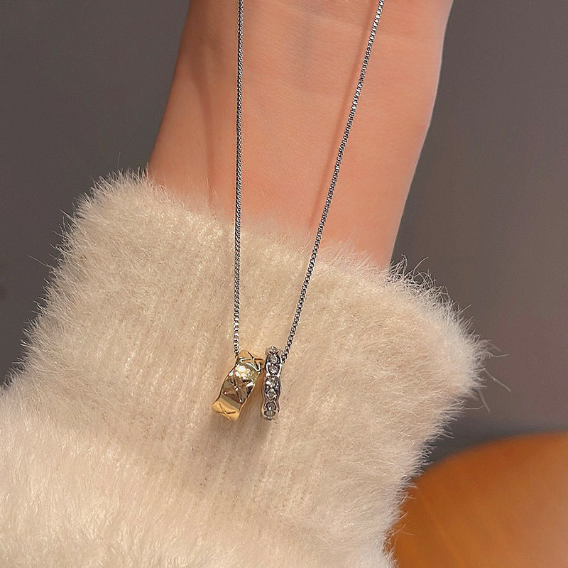 Women's series zircon imitation pearl titanium steel alloy necklace hot sale wholesale