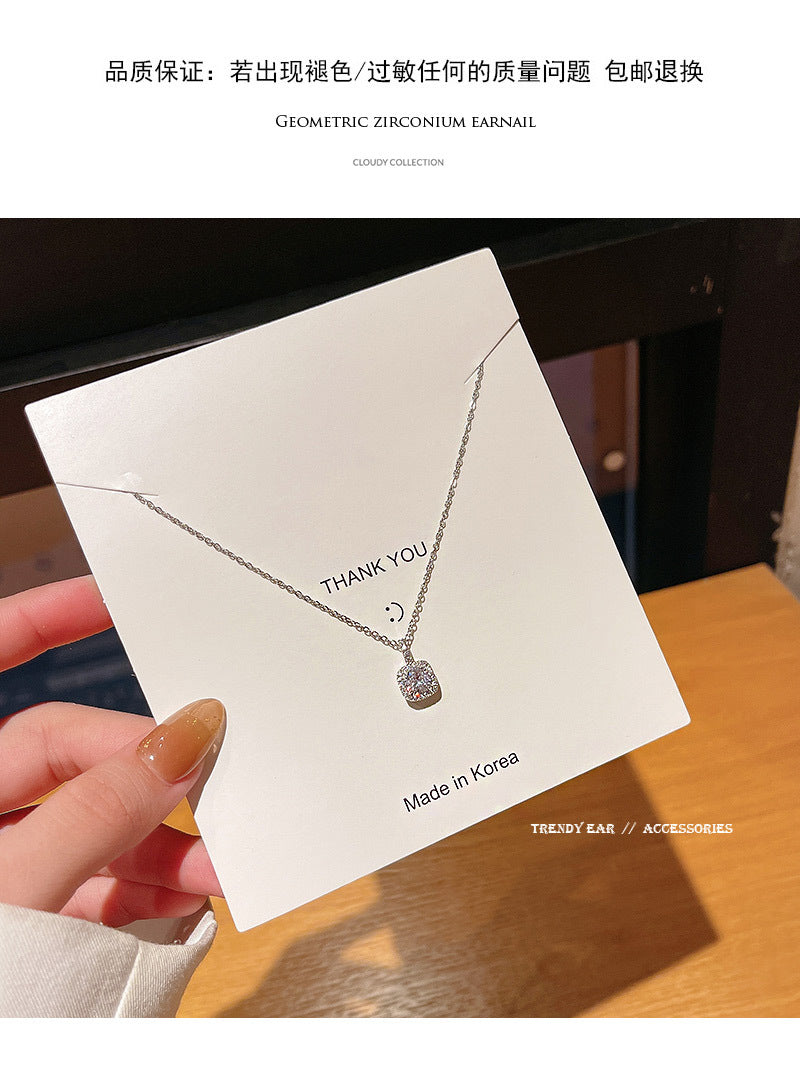Hot style super flash zircon necklace women light luxury niche versatile temperament simple necklace