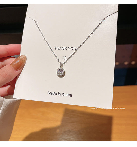 Hot style super flash zircon necklace women light luxury niche versatile temperament simple necklace