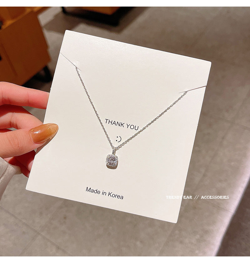 Hot style super flash zircon necklace women light luxury niche versatile temperament simple necklace