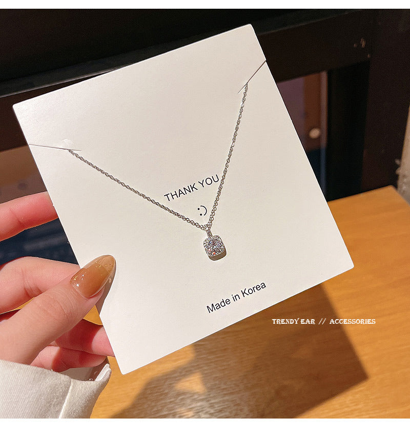 Hot style super flash zircon necklace women light luxury niche versatile temperament simple necklace