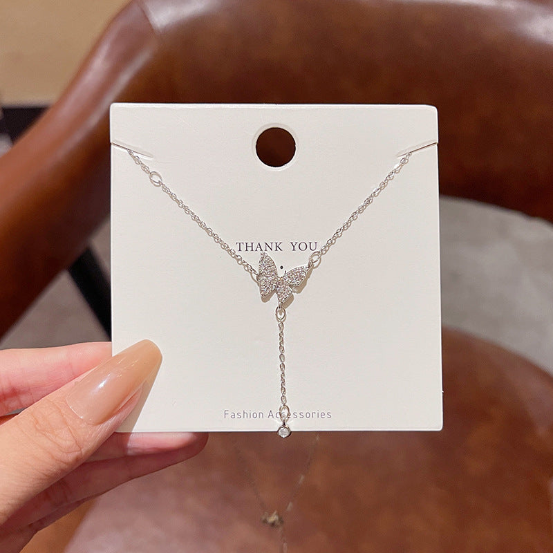 Women's series zircon imitation pearl titanium steel alloy necklace hot sale wholesale