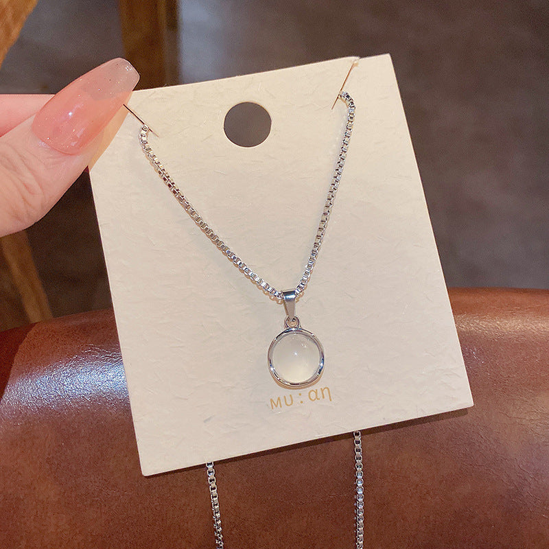 Women's series zircon imitation pearl titanium steel alloy necklace hot sale wholesale