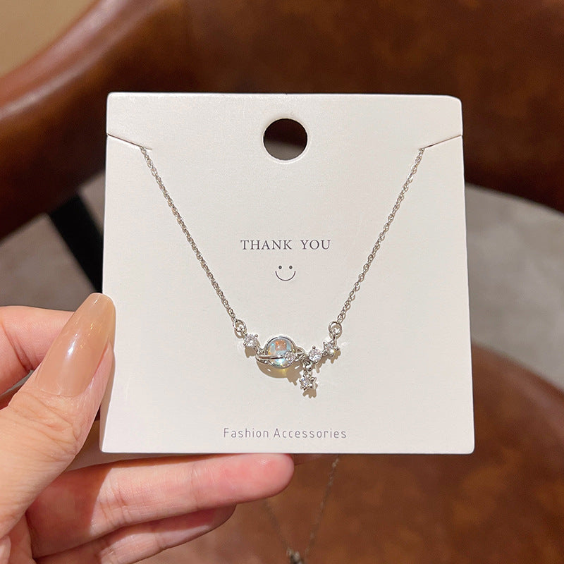 Women's series zircon imitation pearl titanium steel alloy necklace hot sale wholesale