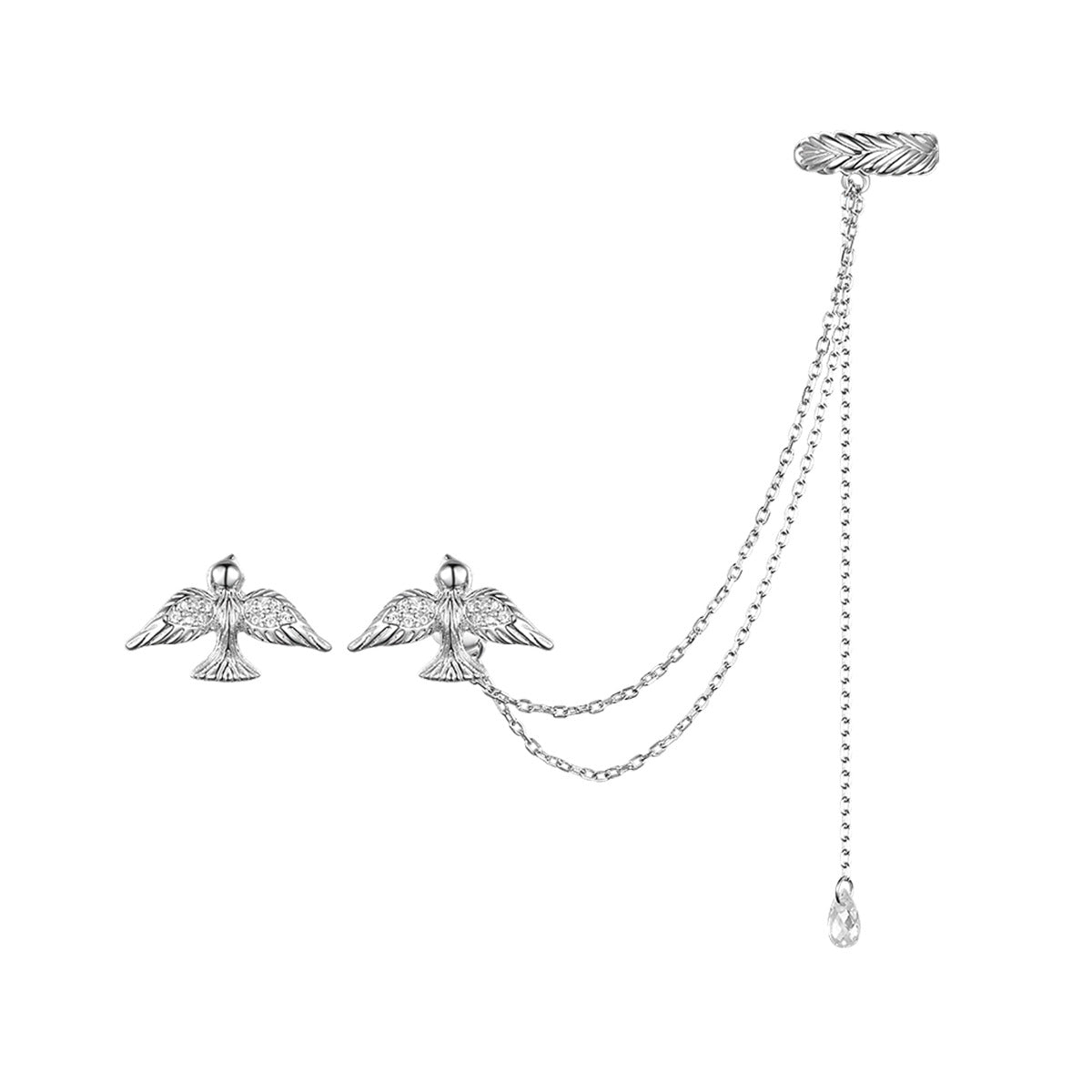 925 sterling silver peace dove necklace bracelet earrings dove set