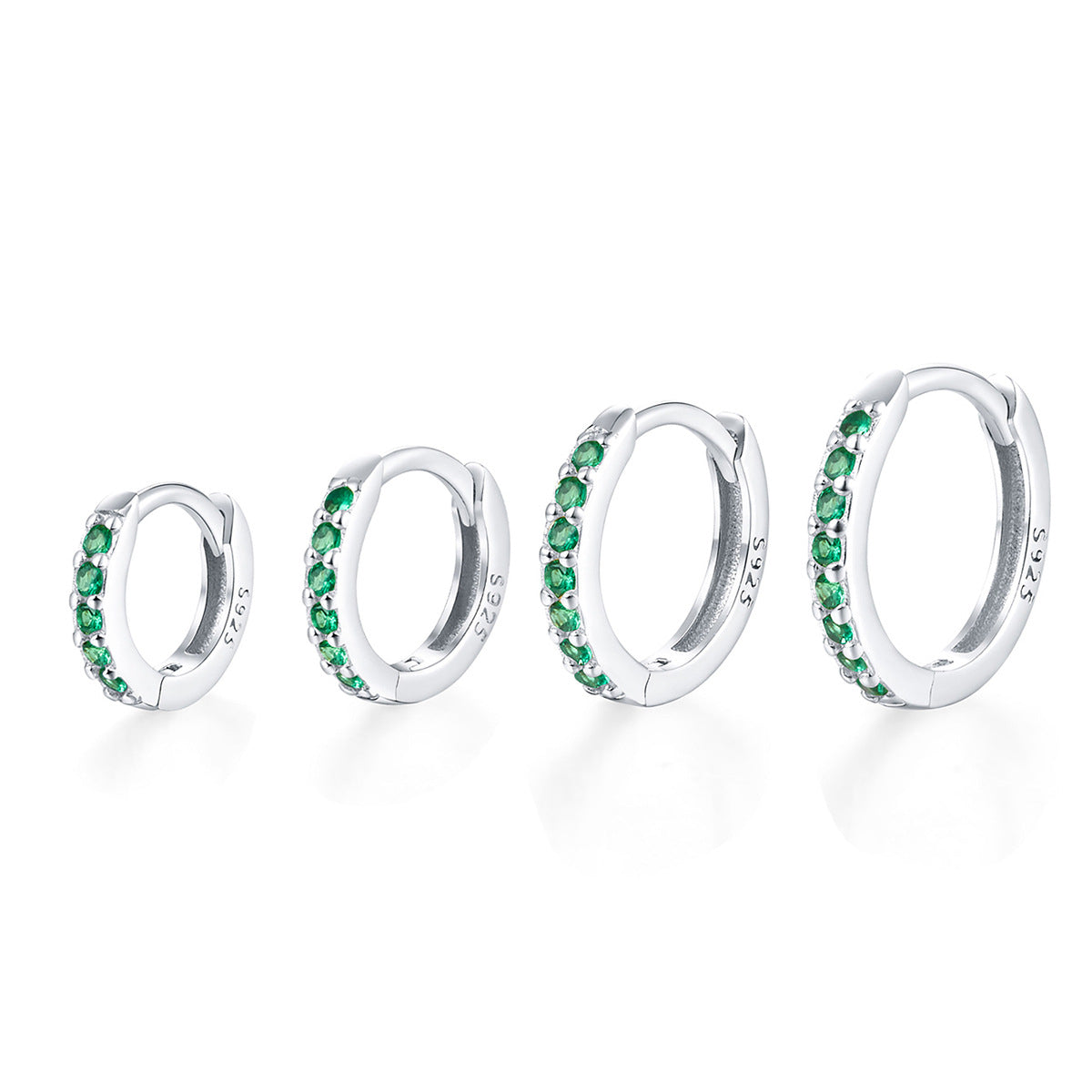 925 sterling silver earrings popular plain ring zircon light luxury high-end wholesale