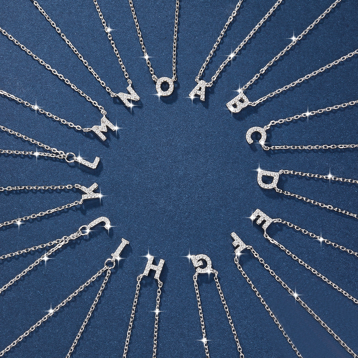 925 sterling silver 26 letter necklace light luxury high-end clavicle chain