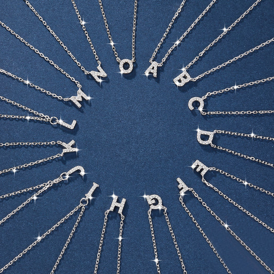 925 sterling silver 26 letter necklace light luxury high-end clavicle chain