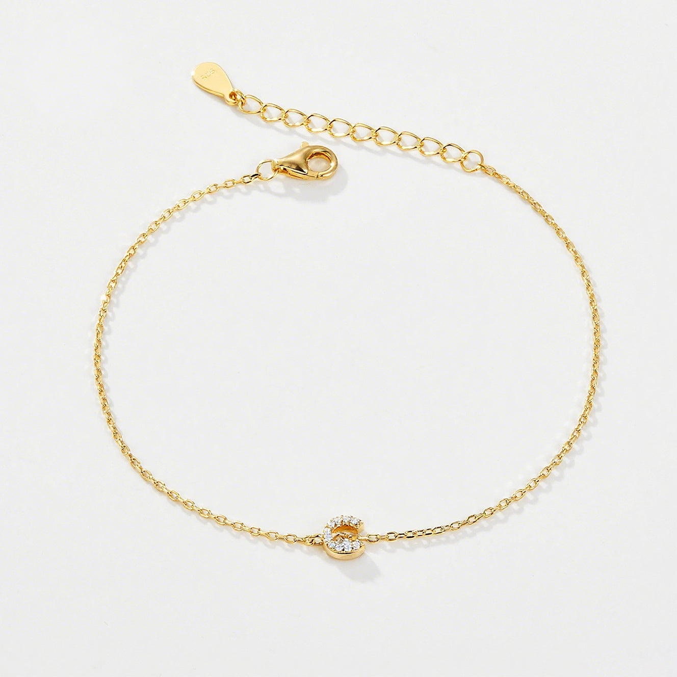 925 sterling silver bracelet 26 letter zircon bracelet