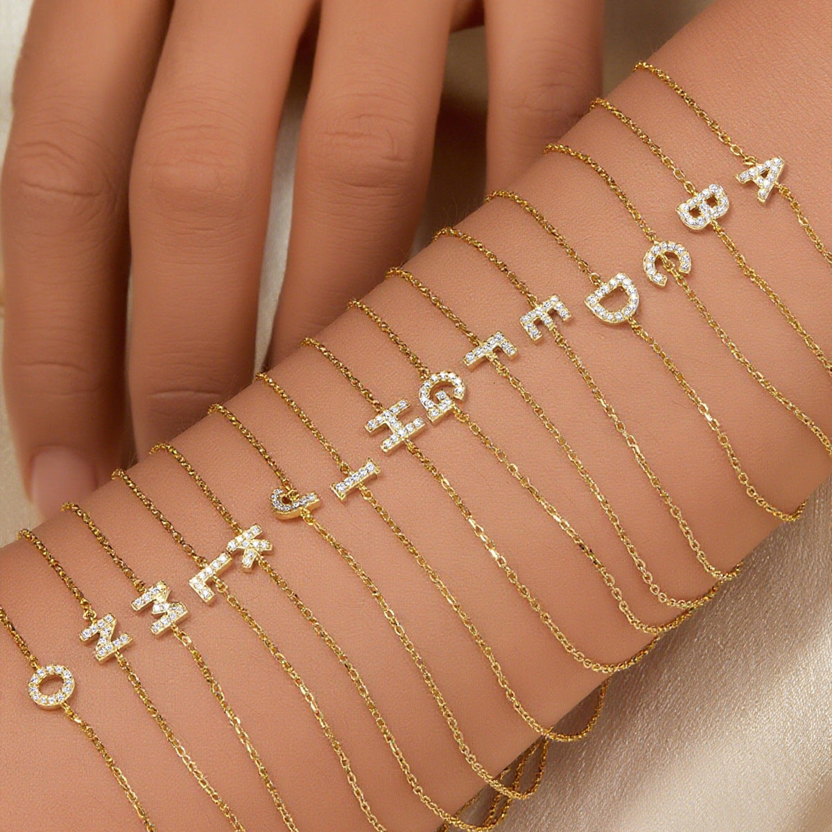 925 sterling silver bracelet 26 letter zircon bracelet