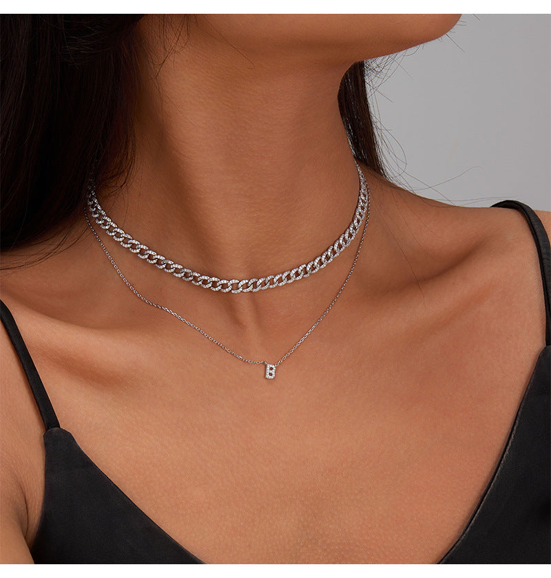 925 sterling silver bracelet 26 letter zircon bracelet