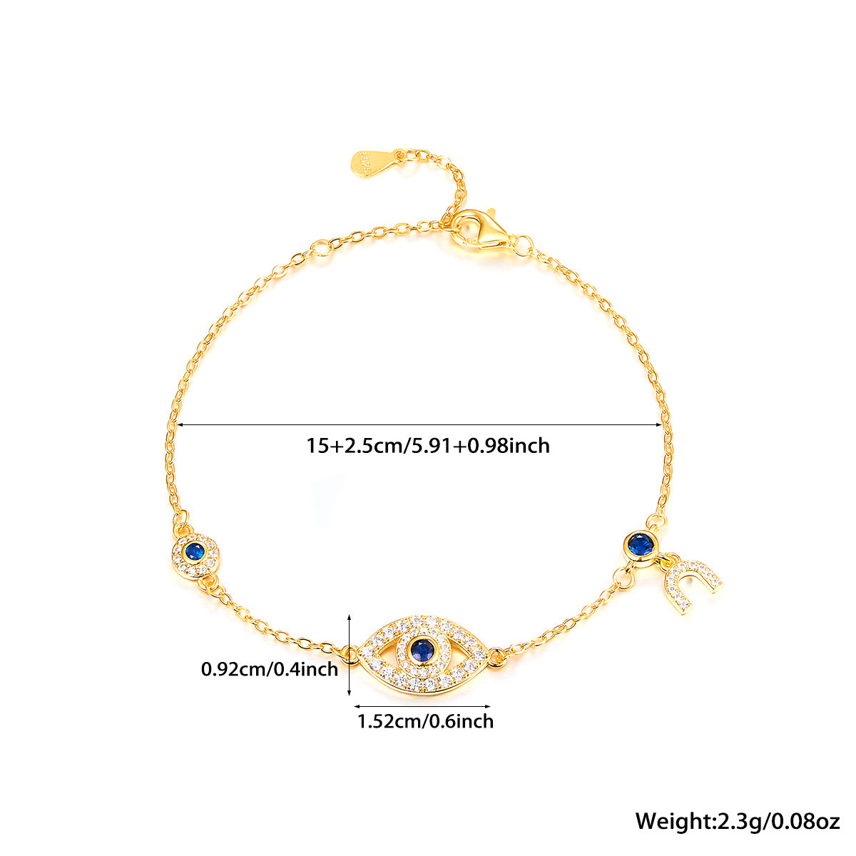 925 sterling silver bracelet evil eye inlaid zircon bracelet