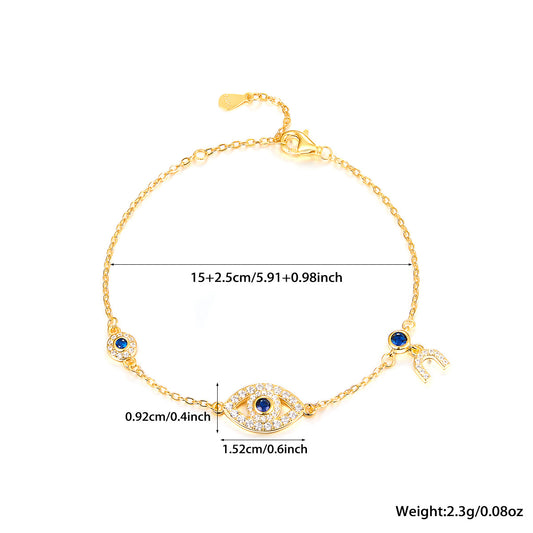 925 sterling silver bracelet evil eye inlaid zircon bracelet