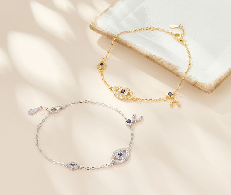 925 sterling silver bracelet evil eye inlaid zircon bracelet