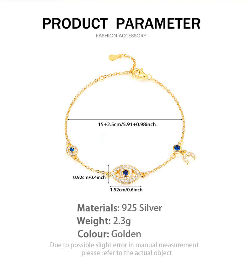925 sterling silver bracelet evil eye inlaid zircon bracelet