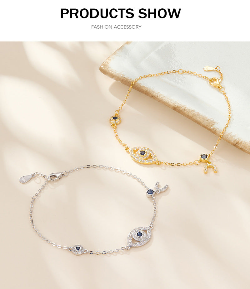 925 sterling silver bracelet evil eye inlaid zircon bracelet
