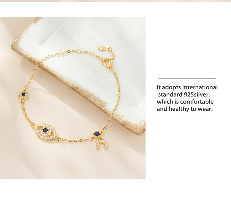 925 sterling silver bracelet evil eye inlaid zircon bracelet