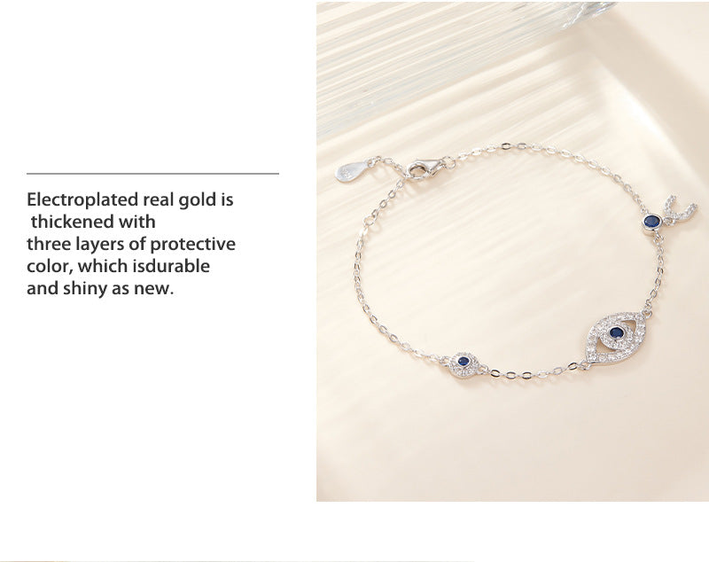 925 sterling silver bracelet evil eye inlaid zircon bracelet