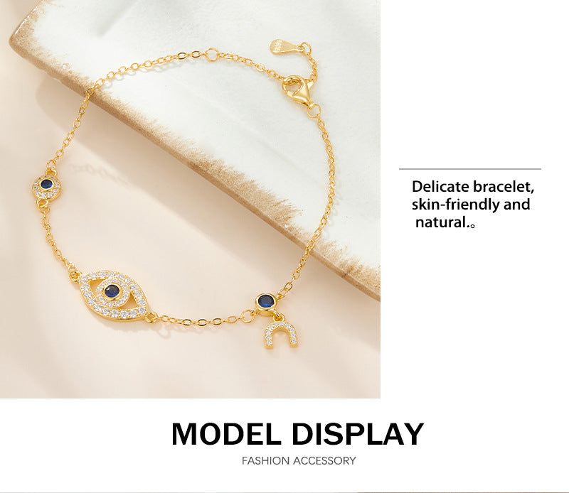 925 sterling silver bracelet evil eye inlaid zircon bracelet