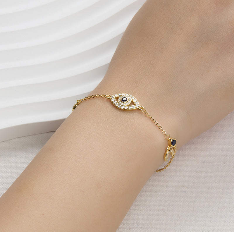 925 sterling silver bracelet evil eye inlaid zircon bracelet
