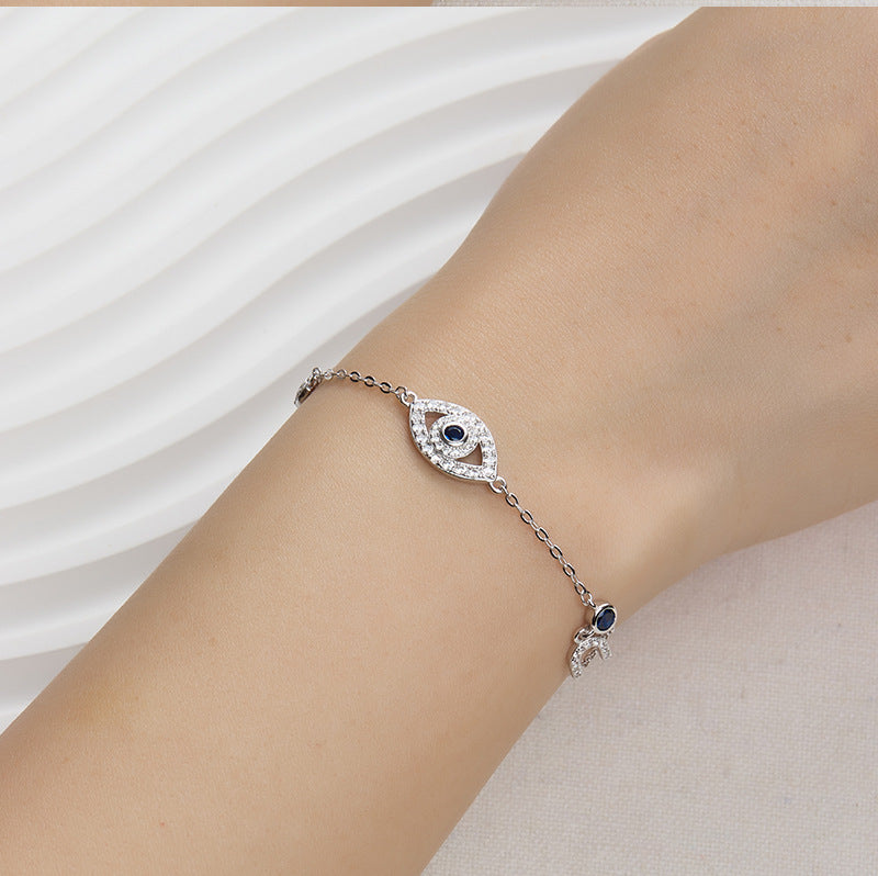 925 sterling silver bracelet evil eye inlaid zircon bracelet